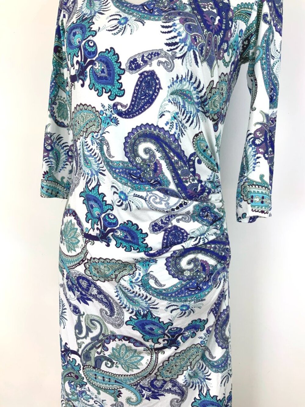 Kuny Barcelona Spanish Resort Wear Paisley Rushed Dress Sz 6 - Picture 9 of 16